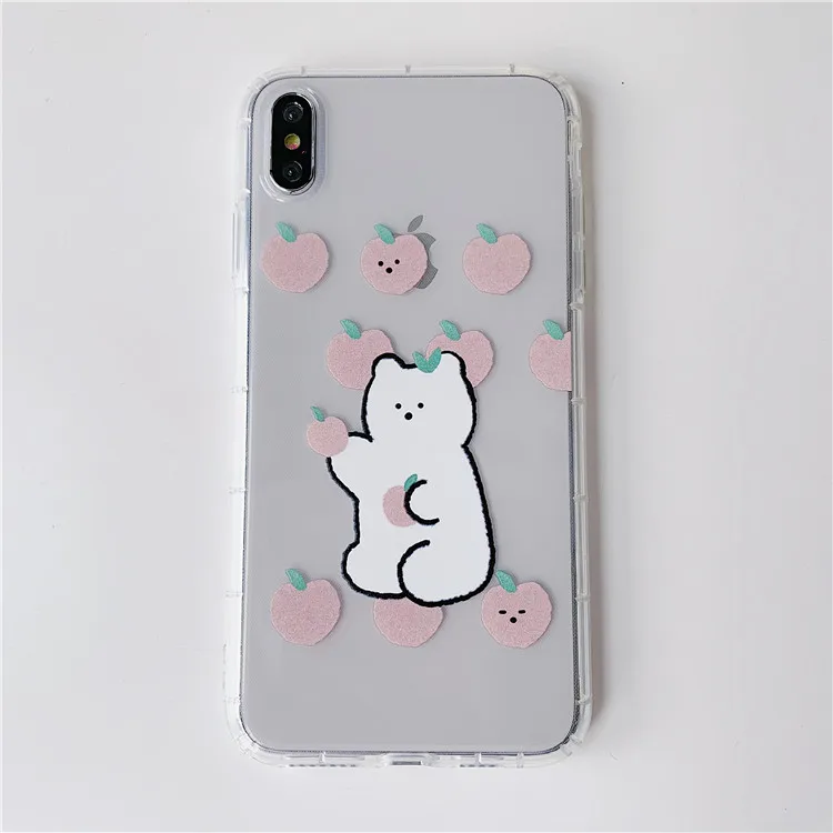 3 Niceking для iPhone 6, 6s, 7, 8 Plus, X, XR, XS Max, чехол с милым мультяшным медведем, Кроликом, мягкий ТПУ чехол для телефона, для iPhone 11 Pro, Max, чехол - Цвет: 3