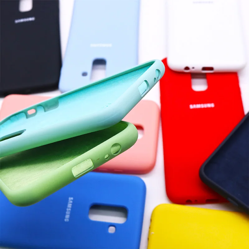 Жидкий силиконовый чехол для телефона Samsung a8plus a6 + 2018 защитный шелковистый мягкий