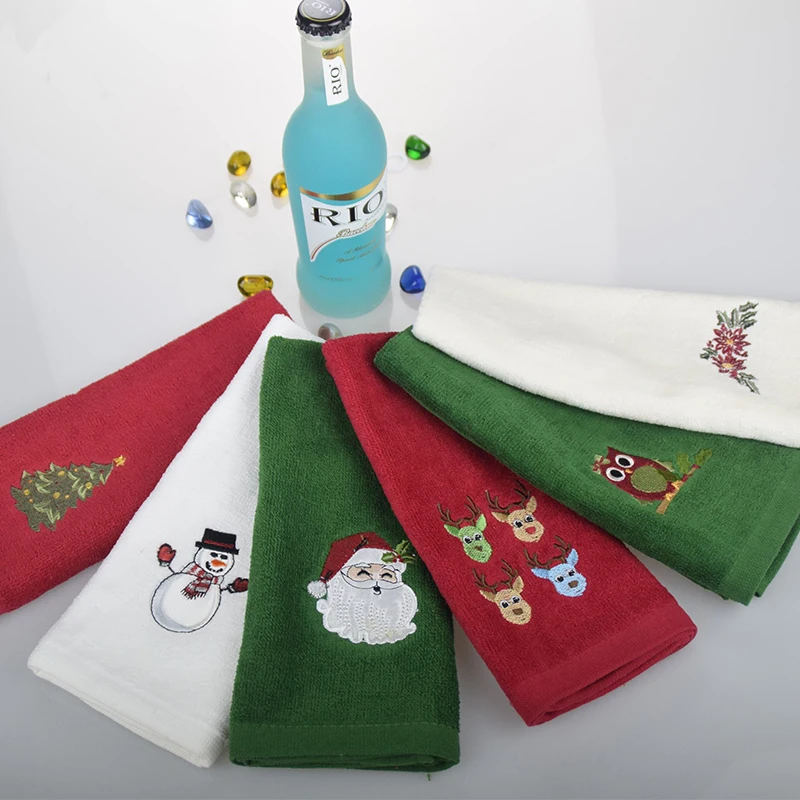 100% хлопок полотенце для лица детей мультяшный Санта Клаус Сова снеговик дерево
