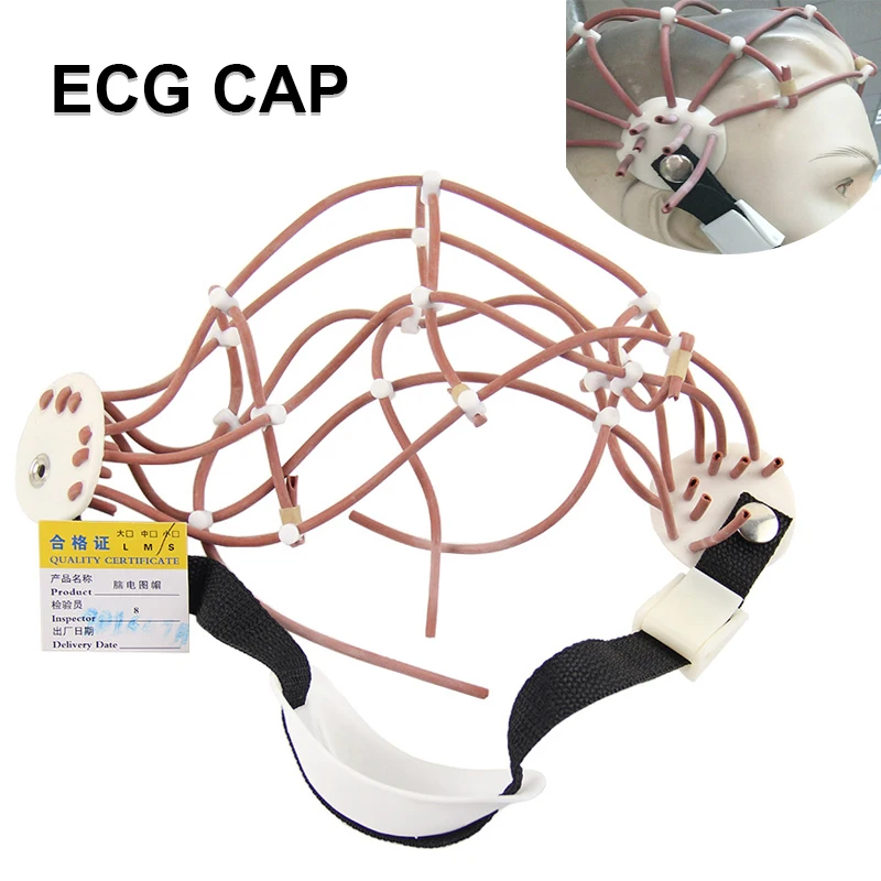 Фото Шляпа с электродом EEG для взрослых, регулируемая крышка EEG, применяется к электродном кабелю с силикагелем №1