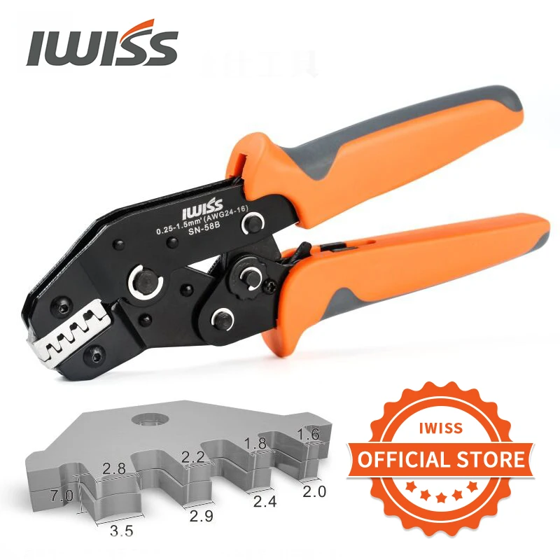 IWISS SN 58B = 28B + 48B обжимные клещи для DuPont 2 54 8 3 96 4 6 трубки/изоляционные клеммы