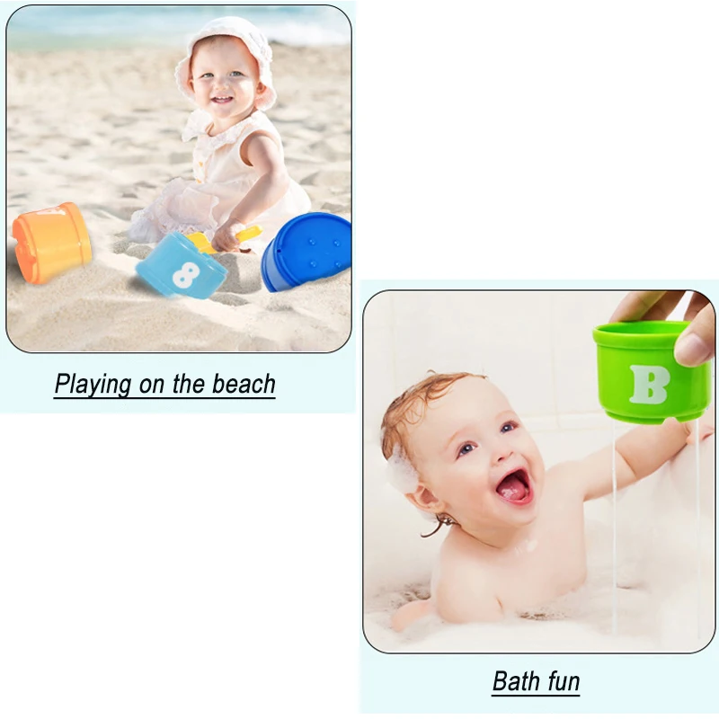 Детская игрушка забавная Радужная башня кольцо штабелируемые блоки