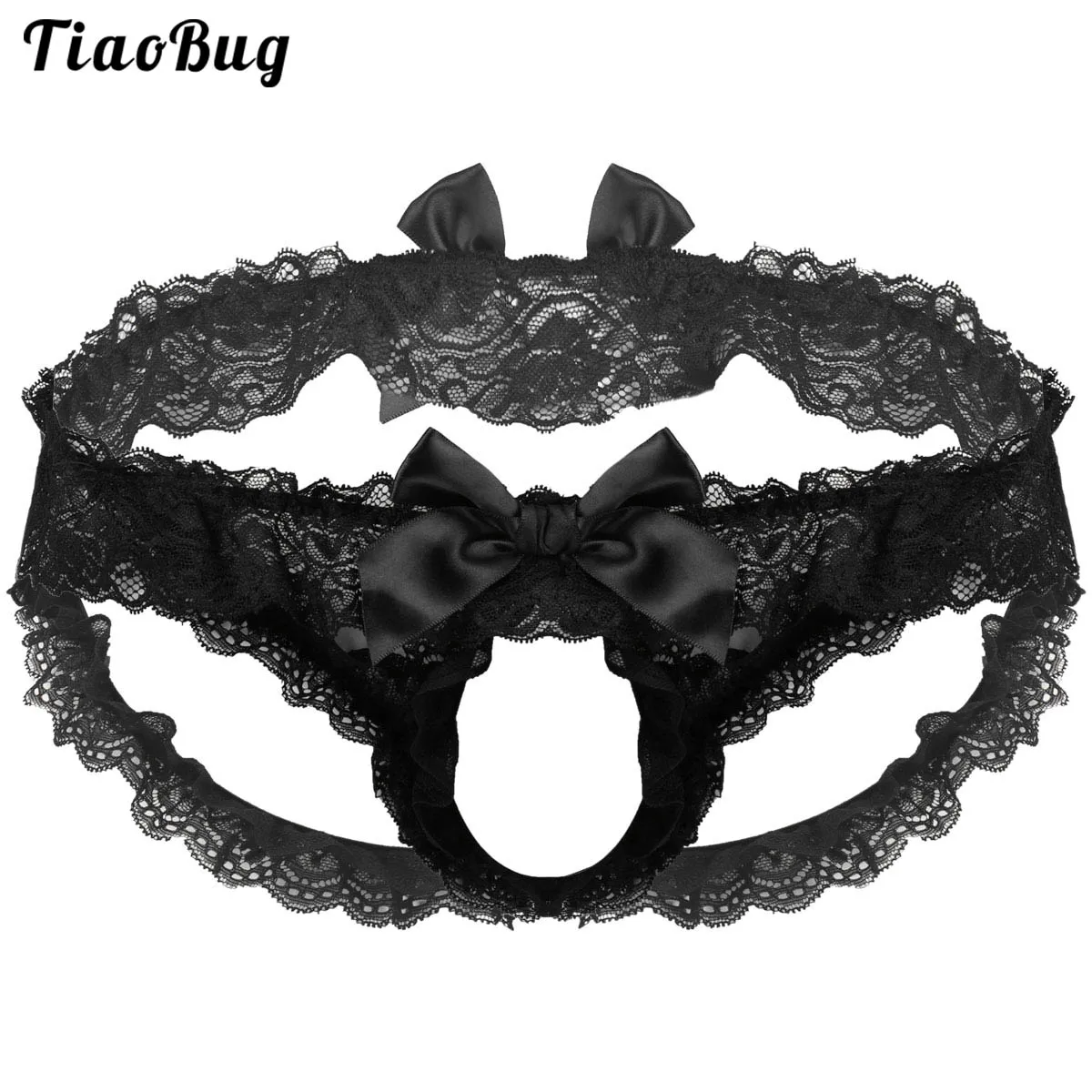 

TiaoBug мужские Сисси с оборками кружевное нижнее белье с низкой посадки с эластичным поясом с вырезами и открытым но Ракушки трусы