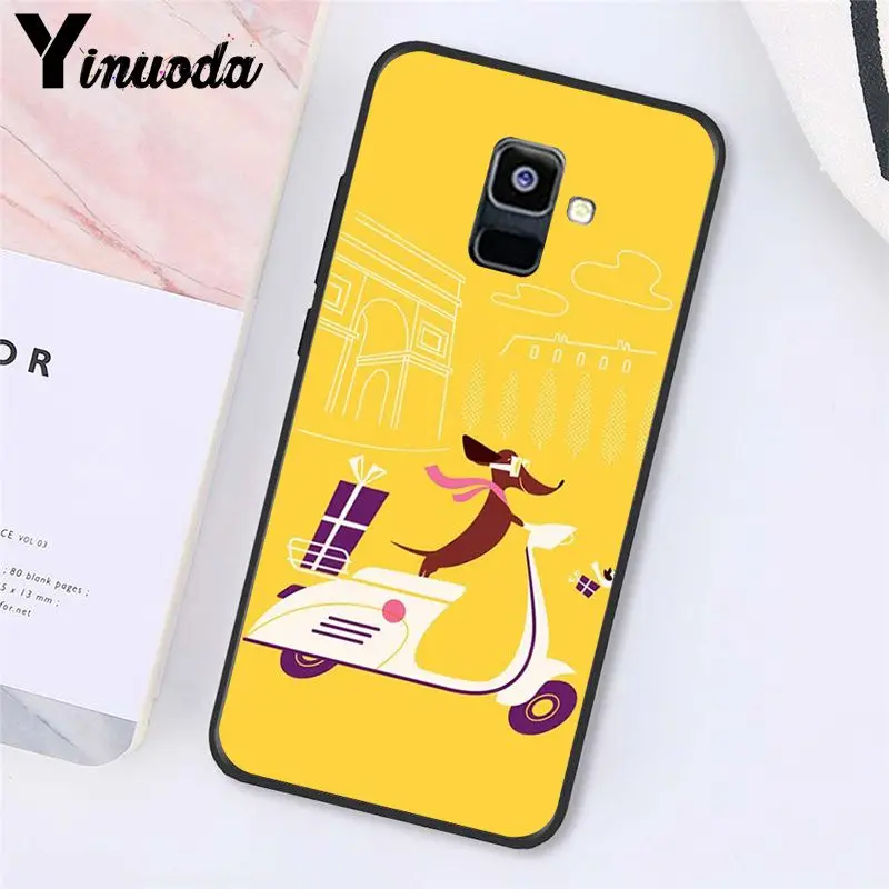Yinuoda мультфильм Животные собаки таксы, чехол для телефона для samsung Galaxy A7 A50 A70 A20 A30 A40 A8 A6Plus A8Plus A9