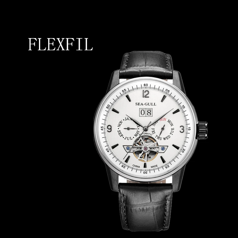 

FLEXFIL Automatic Mechanical Watch Luminous Tourbillon Personality Sports Watch Men luxury Brand seagull movement Waterproof