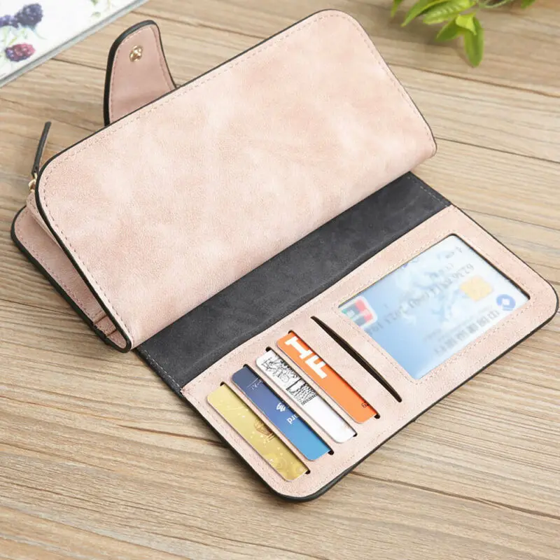 

2019 fashion Women Wallet Long PU Leather Wallet Cute Tassel Women Wallets Zipper Portefeuille Clutch Bag Female Cartera Mujer