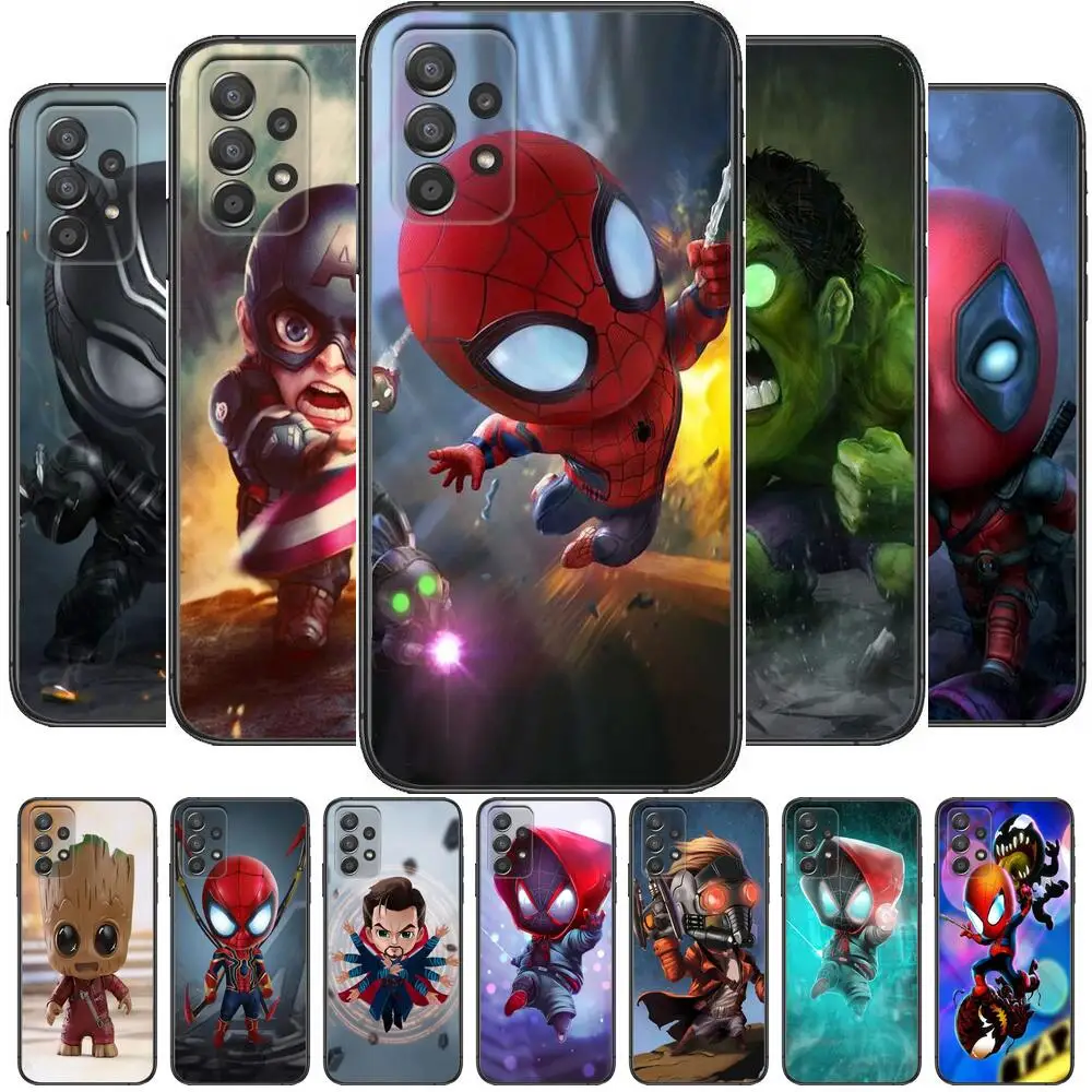 

Mini Marvel Phone Case Hull For Samsung Galaxy A70 A50 A51 A71 A52 A40 A30 A31 A90 A20E 5G a20s Black Shell Art Cell Cove