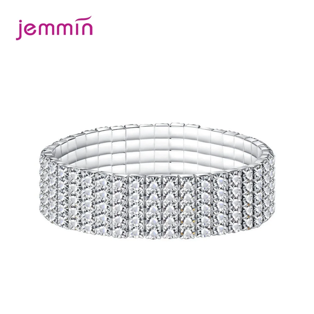 

New Fashion Genuine 925 Sterling Silver Bracelet High Quality Fashion Jewelry Gift Elegant Crystal Jewelry For Women Dance Party