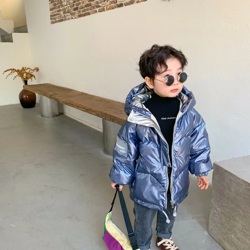 Осень зима 7674 новая детская одежда пуховик с ярким лицом короткое пальто для