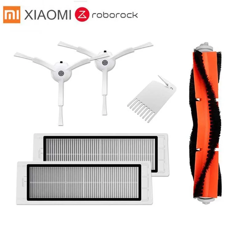 6pcs-lot Основная щетка hepa фильтр, боковая щетка Швабра Ткань подходит для xiaomi вакуум 2 roborock s50 аксессуары xiaomi mi робот Замена - Цвет: 6pcs-lot