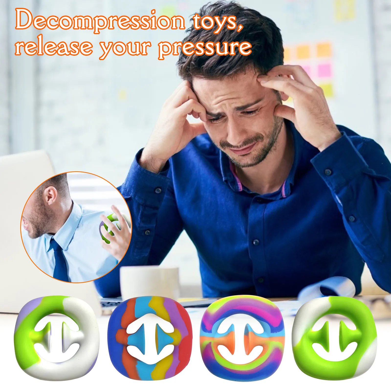

NEW Fidgets Antistress Toys Hand Grip Ring Relief Stress Sensory Toy Autism Special Needs Anxiety Reliever Grip Ball Figet Toys