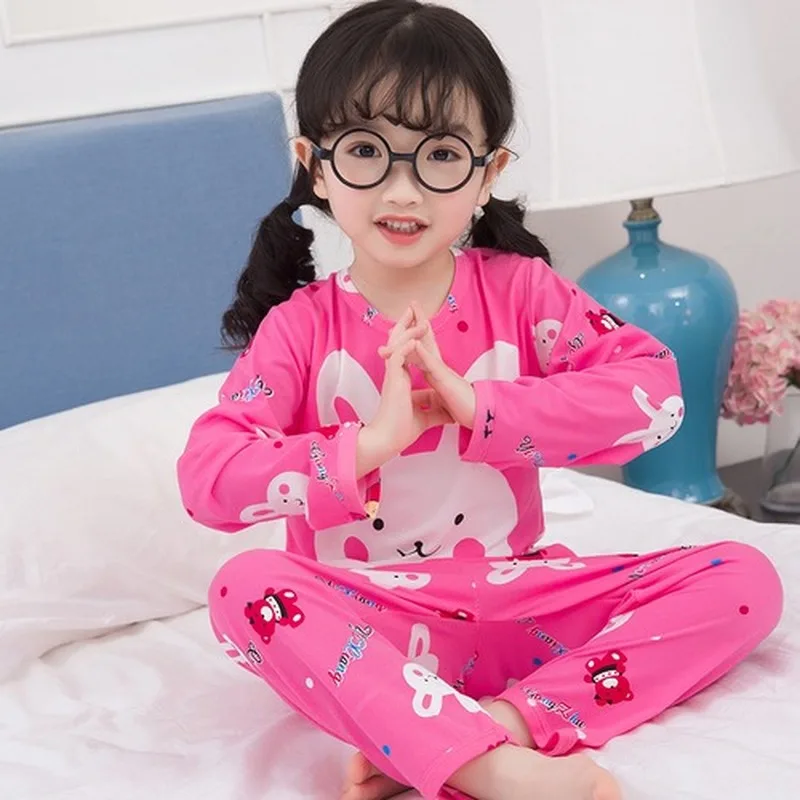 

Cartoon Children Pajamas Sets 2020 Spring Long Sleeve Kids Homewear Cute Boy Nightwear Full Unisex Girl Sleepwear Suit Tracksuit