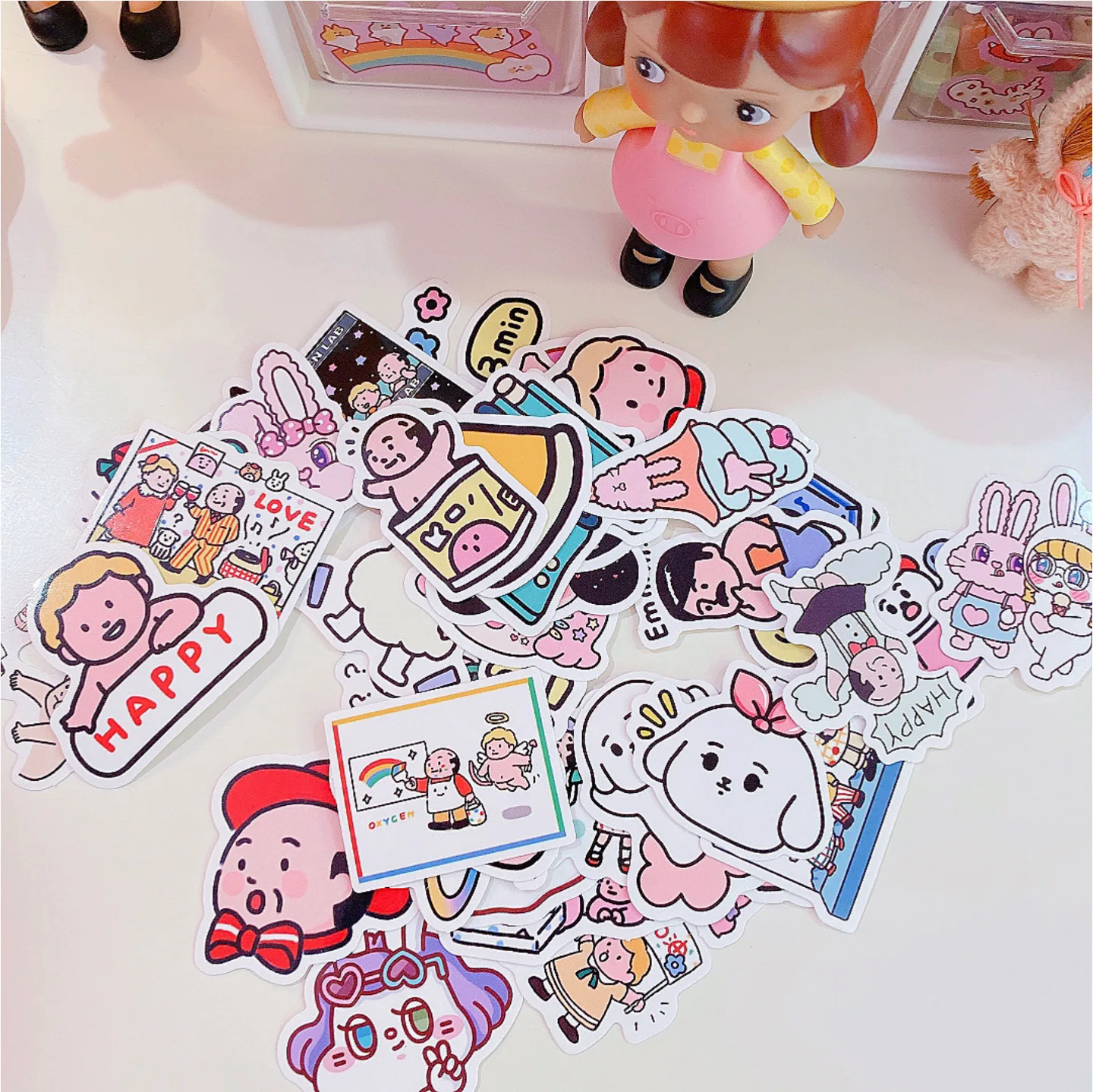 43 шт./упак. корейский стиль Симпатичные наклейки Человек собака кроликов для