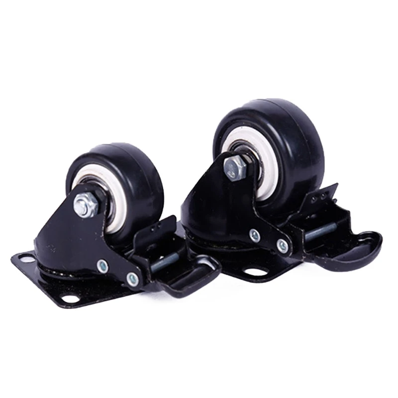 

Heavy Duty PU Castor Wheel Trolley Caster 1.5" 2" Swivel Fix Brake Plate Bolt