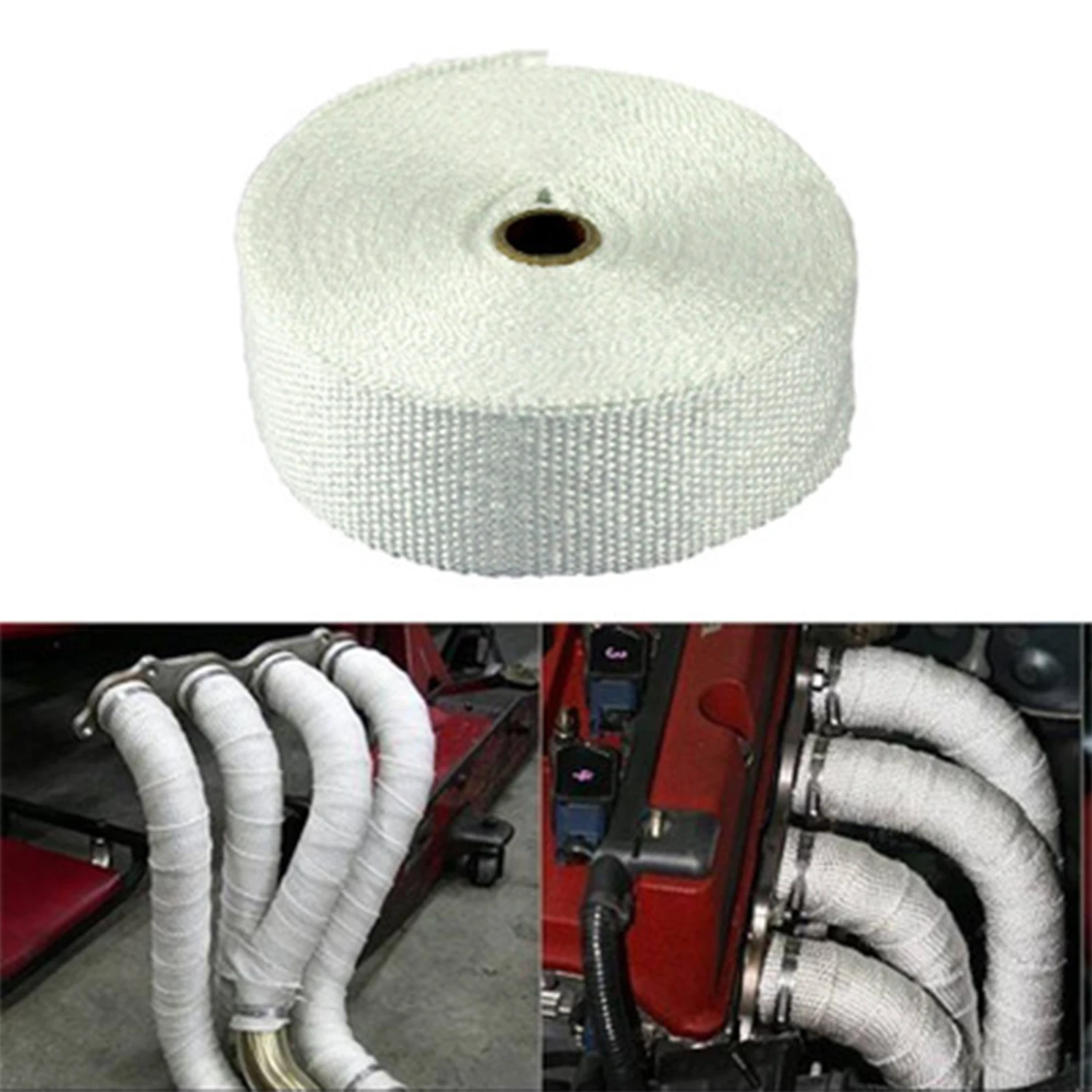 

5cm*5/10/15/20M Car Motorcycle Exhaust Thermal Exhaust Tape Exhaust Heat Tape Wrap Pipe Wrap Shields Manifold Header Insulation