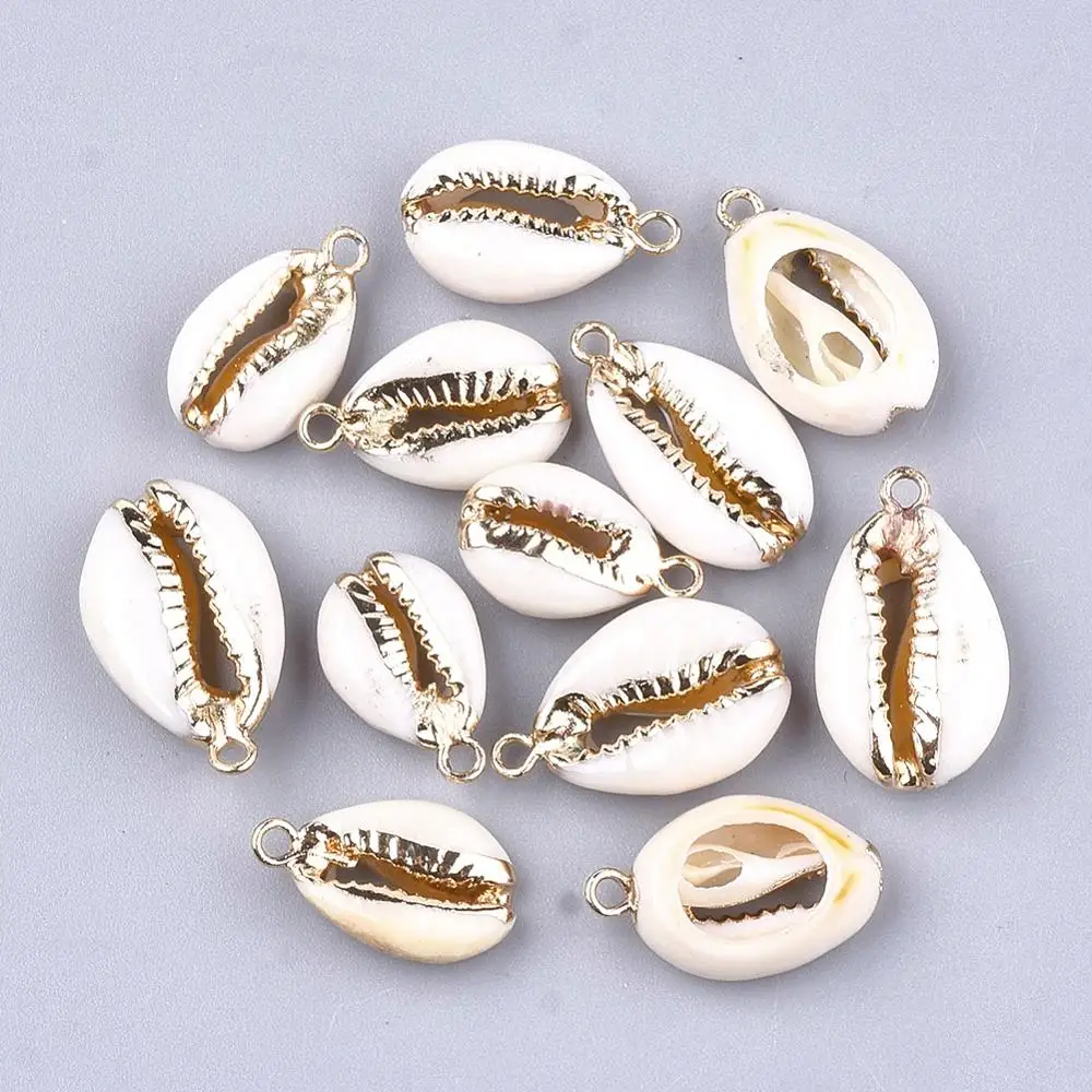 

50pcs Electroplate Cowrie Shell Pendants for diy Jewelry Making Neckalce Bracelet Handmade findings Accessory