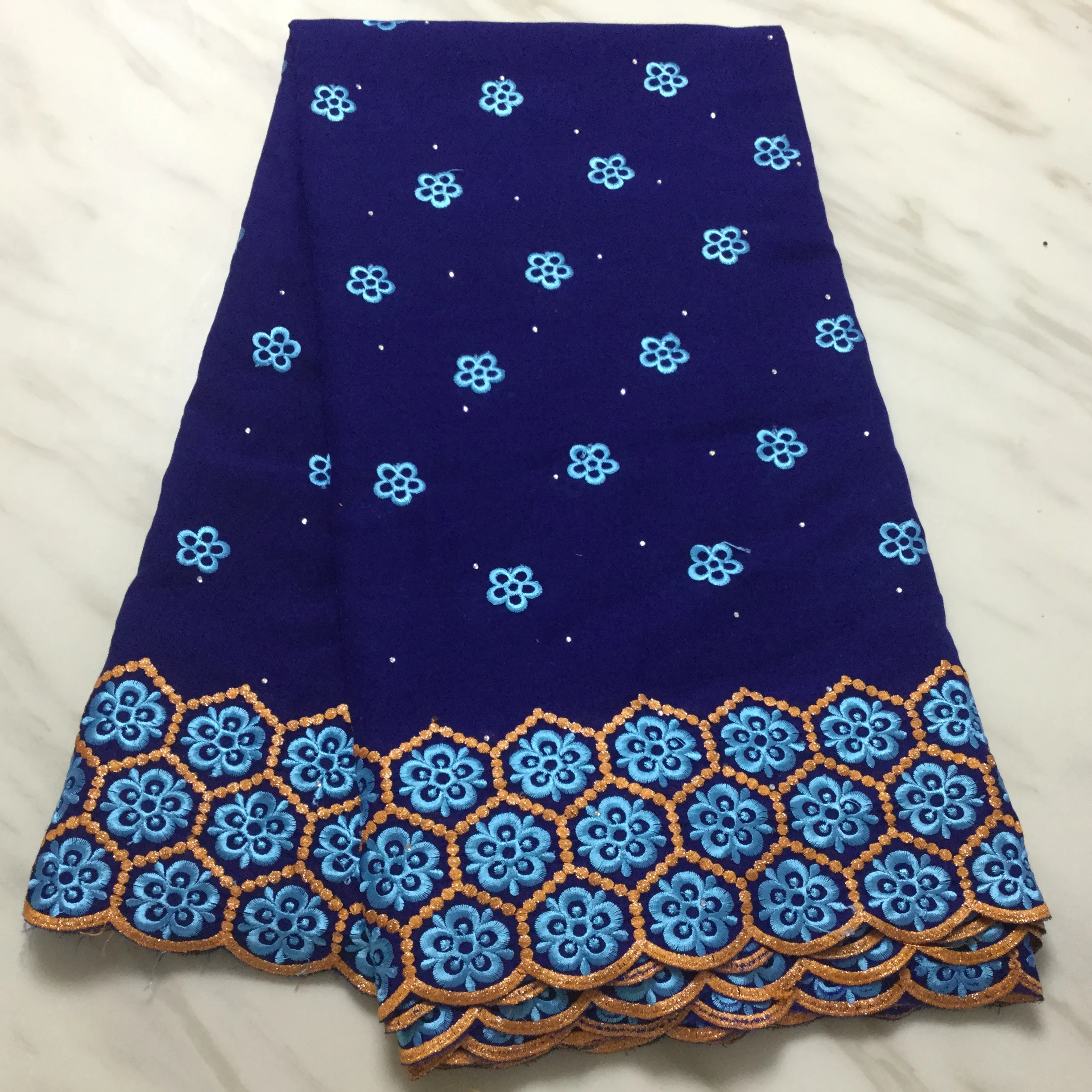 5 yard Swiss lace fabric 2019 latest heavy stones embroidery African cotton fabrics voile popular Dubai style FP1012 | Дом и сад