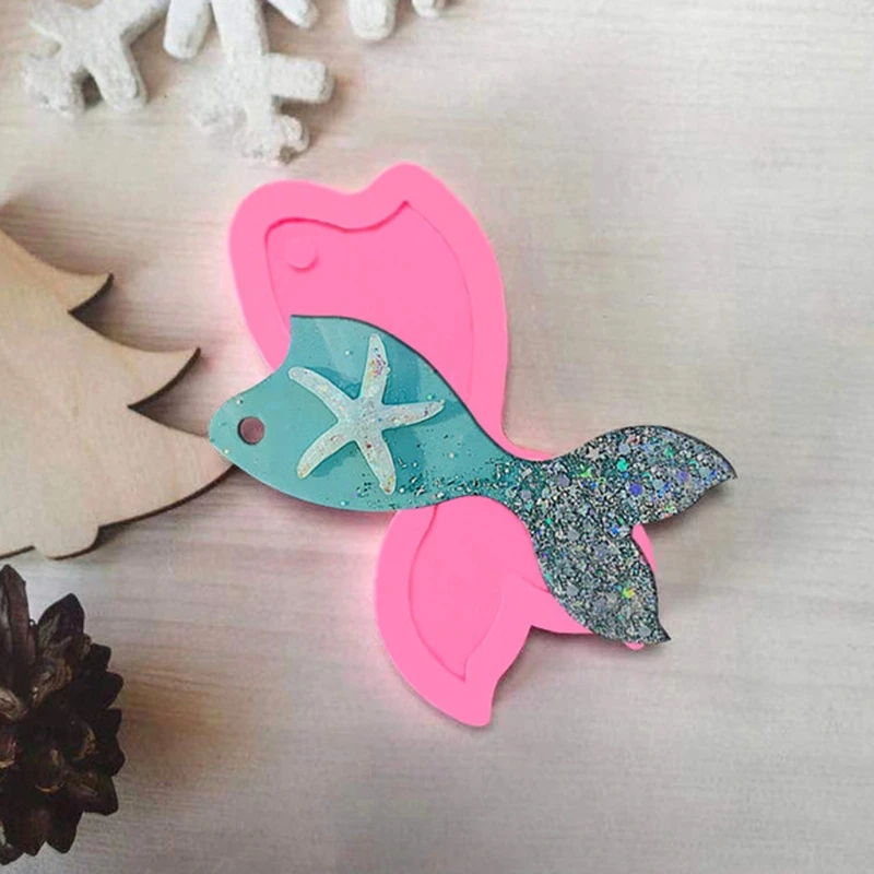 

4Pcs DIY Silicone Coffee Cup Pendant Resin Mold Tree Fish Tail Keychain Resin Casting Molds Kit Resin Art Crafting Tools