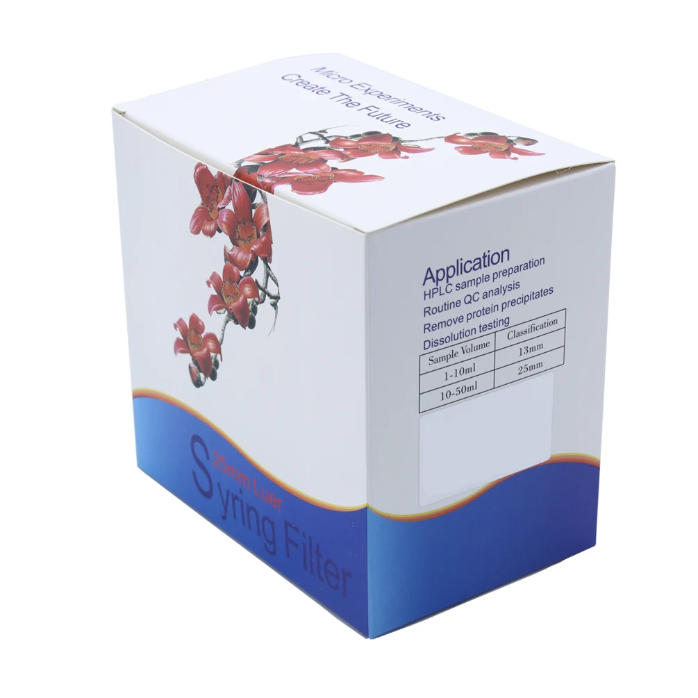 100 Pcs 33mm 0.22um ПВДФ шприцевой фильтр/игольчатый фильтр|Воронка| |