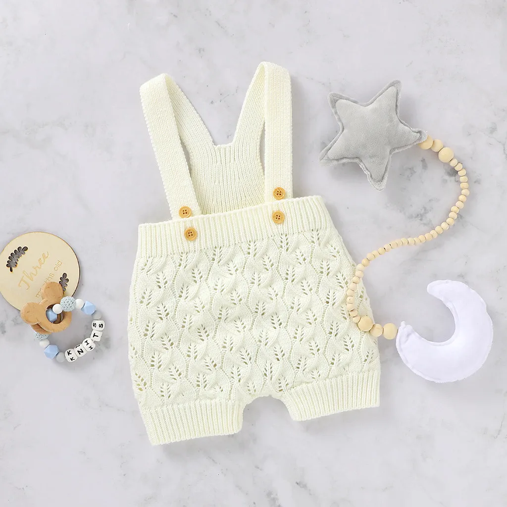 Детская одежда для новорожденных Зимний Теплый Вязаный комбинезон маленьких