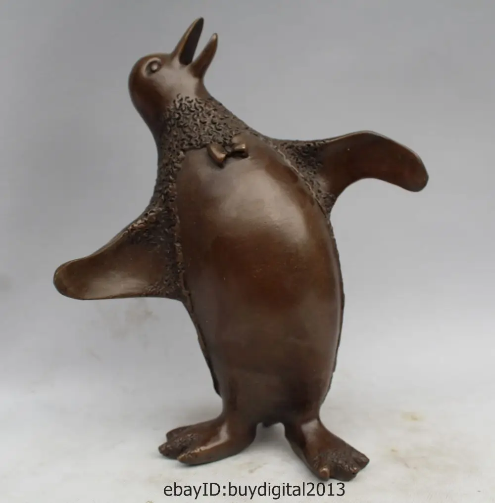 10 &quotКитайский фэншуйская бронза Art Zoo Южный полюс птицы Пингвин анималистическая