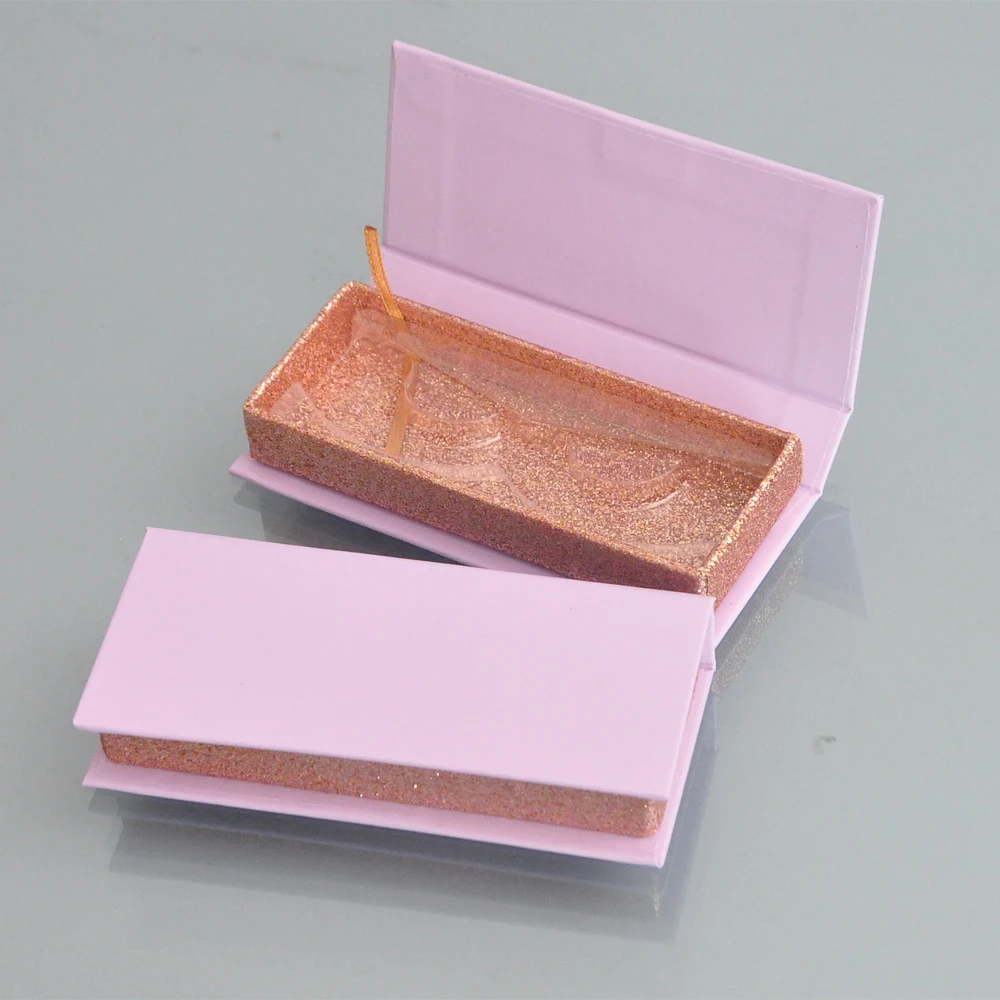 

10/30/100Pack Wholesale Lash Boxes Packaging Eyelash Box Package Custom Purple Rose Gold Book Style Makeup Storage Case Vendors
