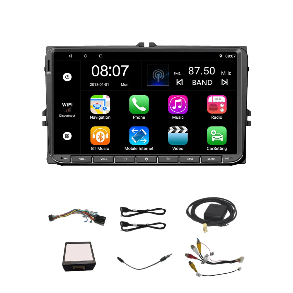 9 дюймов Android 8 0 двойное 2Din автомобильное радио Gps авто 2 Din для Volkswagen/Passat/Golf/Skoda/Seat Wifi