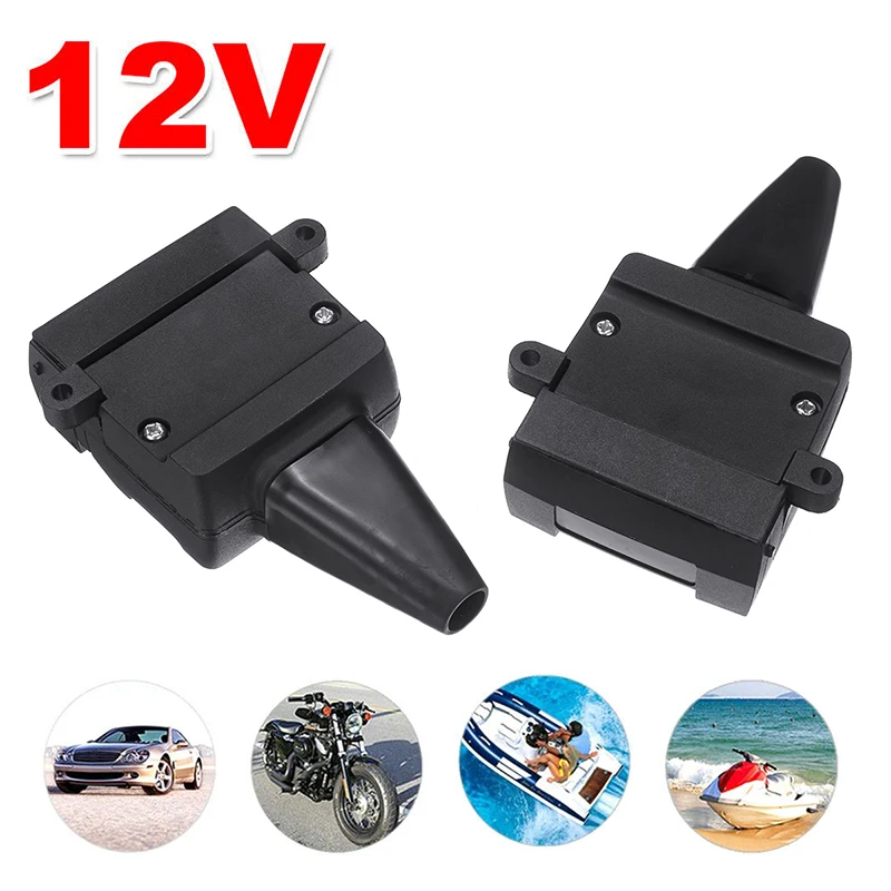 1pair 12 Pin Auto Flat Trailer Socket Plug Set Connector Female Male Boat Caravan Camper Adapter | Автомобили и мотоциклы