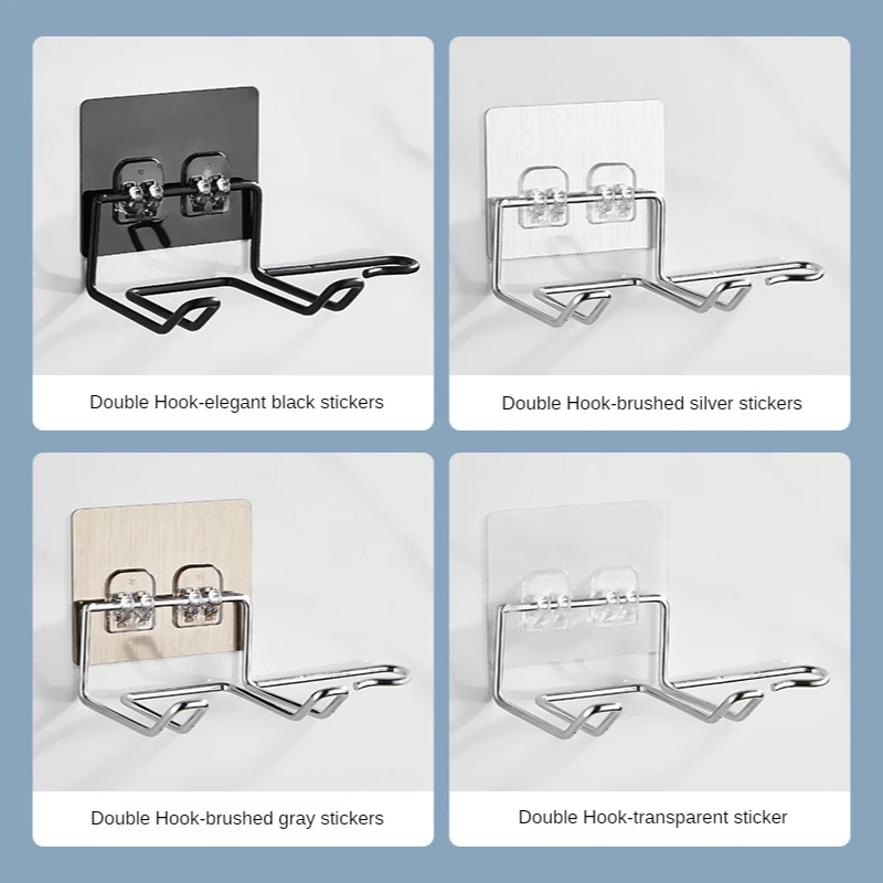 

Hair Dryer Bracket Wall-mounted Nail-free Bathroom Stainless Steel Non-perforated Bathroom Bracket Hair Dryer Organizer