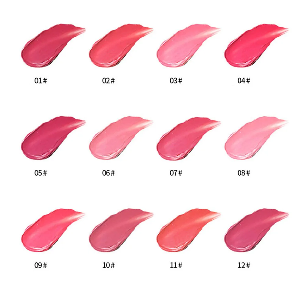 12 цветов Сексуальная губная помада Профессиональная водостойкая бархатная