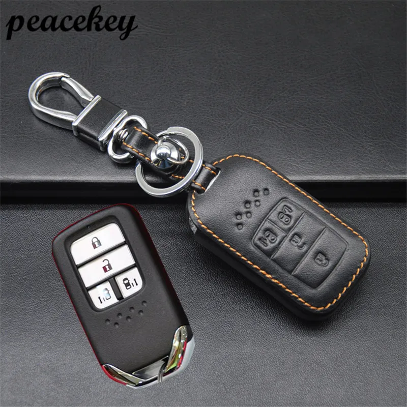 Кожаный чехол для автомобильного ключа держатель Honda /Accord /CRV /Civic Crosstour Pilot|leather key fob