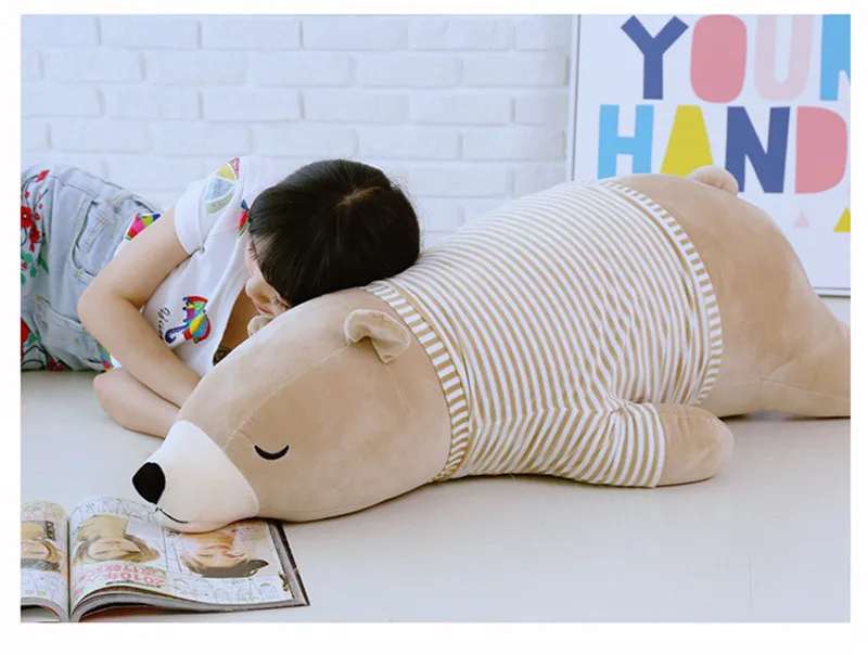 Новинка года Kawaii туалетный плюшевый полярный медведь кукла детское супер-мягкое мягкие носимых Спящий Мишка подушки детские животных Детская плюшевая игрушка Подарки