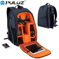 puluz high quality outdoor portable waterproof scratch proof dual shoulders backpack notebook tablet camera bag upgrade version