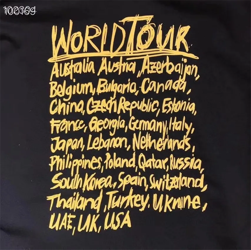 

Men Women Yellow World Tour Printing Vetements Hoodie Oversize VTM Pullovers City Text Embroidery Sweatshirts