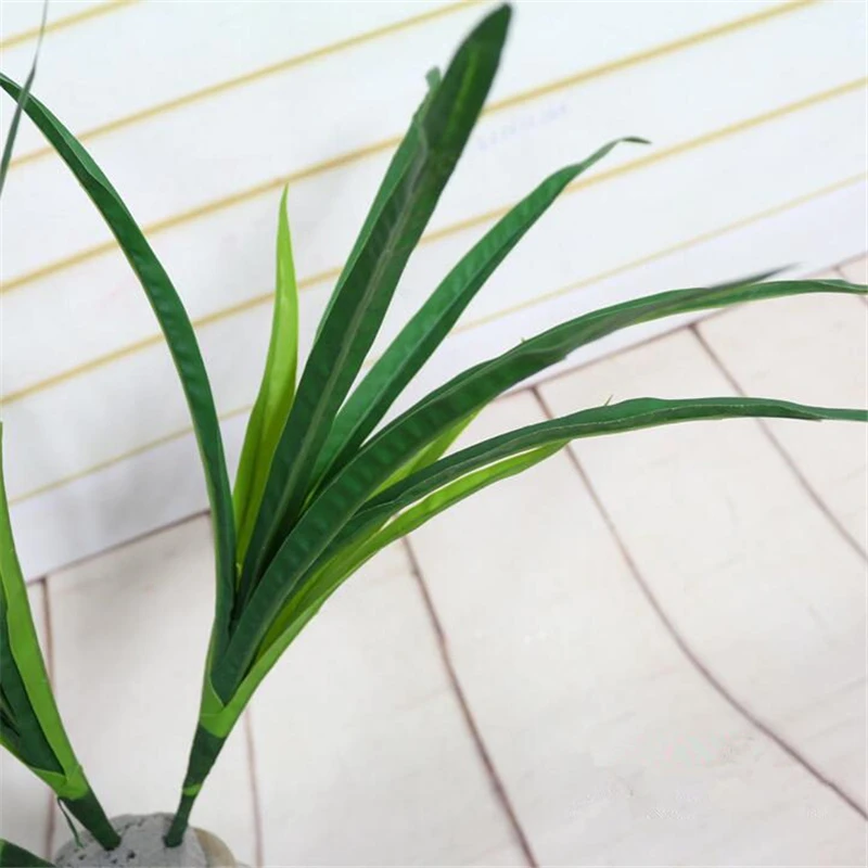 1 шт Искусственный искусственная Орхидея пластиковые зеленые листья flores Цветы DIY