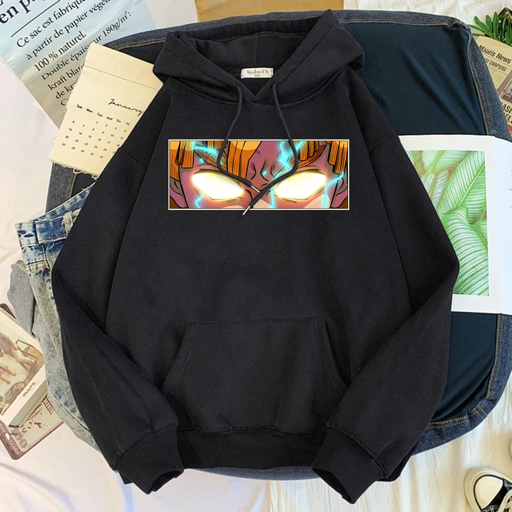 

Men Sweatshirt Anime Demon Slayer Agatsuma Zenitsu Printed Hoodies Men Women Big Size O-Neck Tops Warm Loose Japanese Pullovers