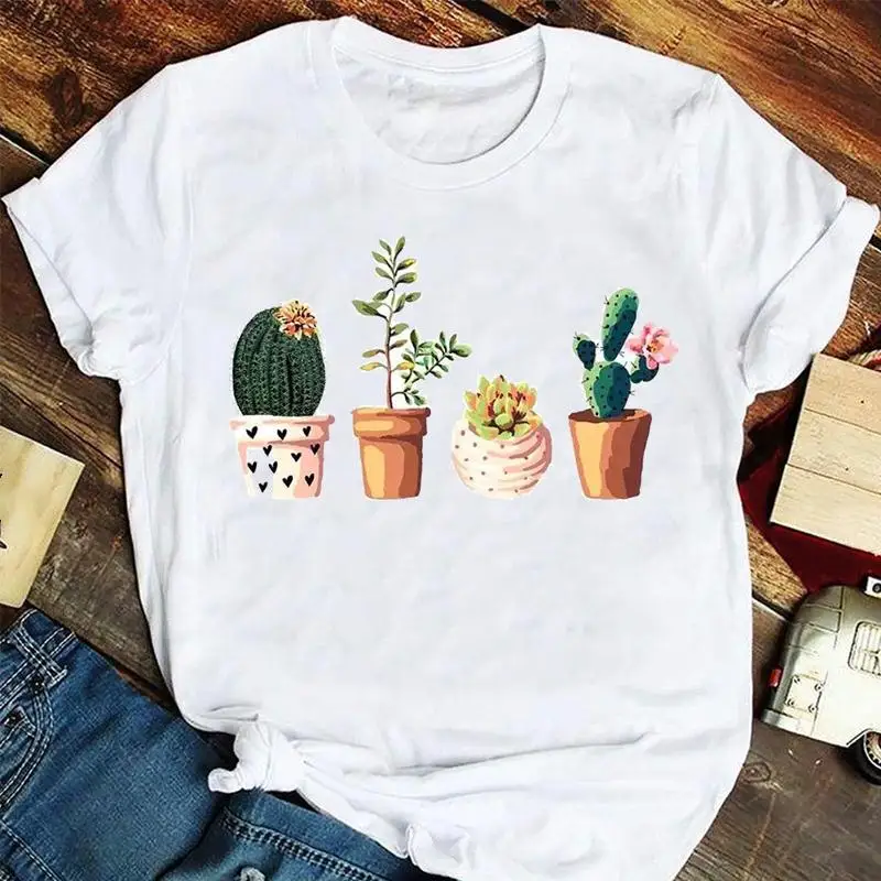 

Women Fashion 90s Flower Love Elegant Cute Painting Summer Tshirts Fashion Clothes Graphic T Top Lady Print Female Tee T-Shirt