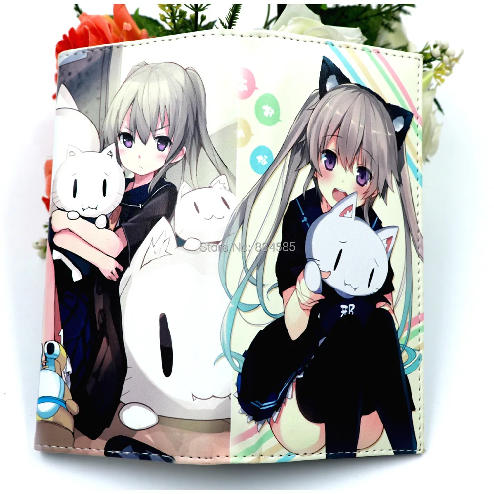 Игровой аниме Ao no Kanata Four Rhythm из искусственной кожи кошелек Mashiro Arisaka мультяшный с
