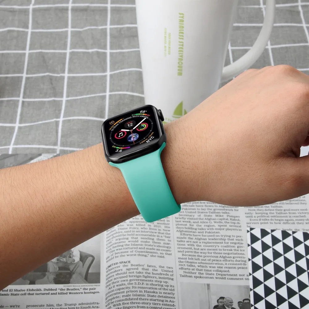 silicone strap for apple watch band 44mm 40mm 38mm 42mm 44 mm smartwatch sports rubber wristband belt bracelet iwatch 6 se 5 3 4 free global shipping