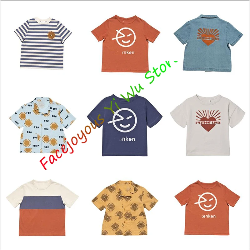 Модная детская футболка Летняя одежда белая для маленьких мальчиков Гавайская