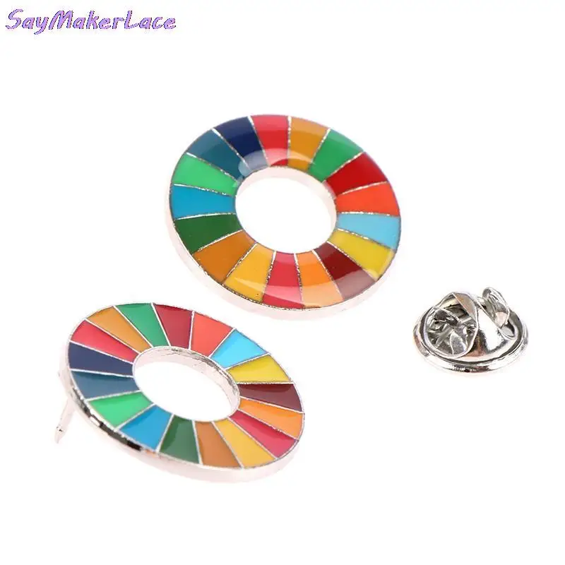 Эмалированная брошь с изображением цели устойчивого развития значок SDGs в стиле