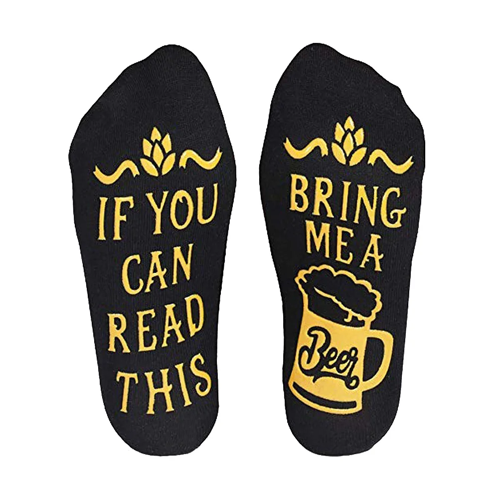 

Хит продаж, женские и мужские хлопковые носки, резиновые Длинные носки с буквенным принтом для рождественской вечеринки, фестиваля