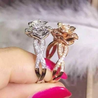 gorgeous white flower ring for women wedding engagement jewelry sz5 11 rose lady wedding ring