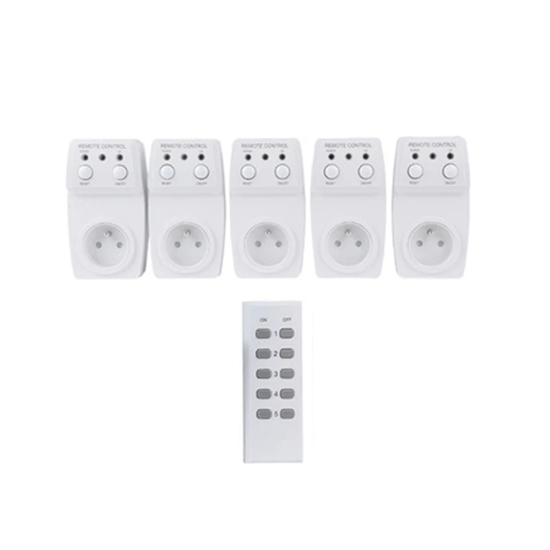 

Беспроводная розетка с пультом дистанционного управления esмножество, французская штепсельная вилка (5 разъемов + 1 пульт дистанционного упр...