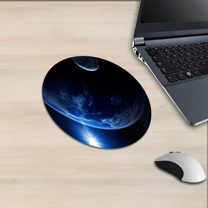 Круглый коврик для мыши XGZ Космический ландшафт комет столкновение земля звезда