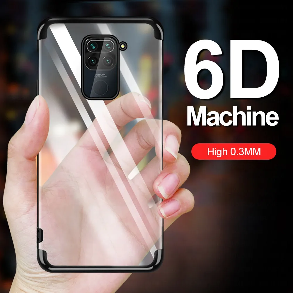 

Clear Plating Back Cover Case for Xiaomi Redmi Note 9 Pro Max 9S 9T 4G 5G Global Version Soft Silicone Shockproof Mobile Fundas