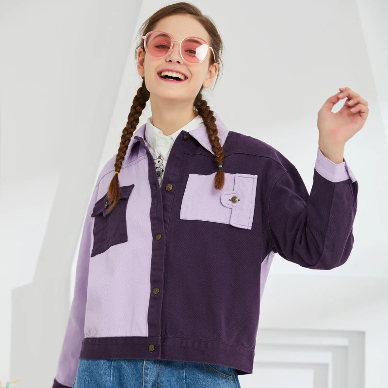 

HWLZLTZHT women's jacket spring-autumn Harajuku embroidery Coat Patchwork clothes for women Japanese female jacket Streetwear