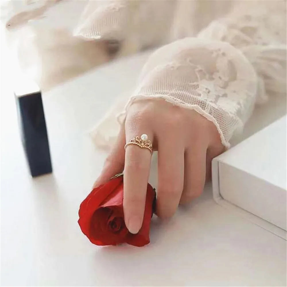 Красивое Брендовое ювелирное изделие кольца для пустотелыми листьями и жемчугом