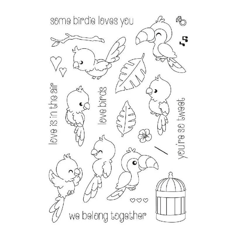 

Cute Birds Stamps Cardmaking Stamps Clear Silicone Stamps For Scrapbooking