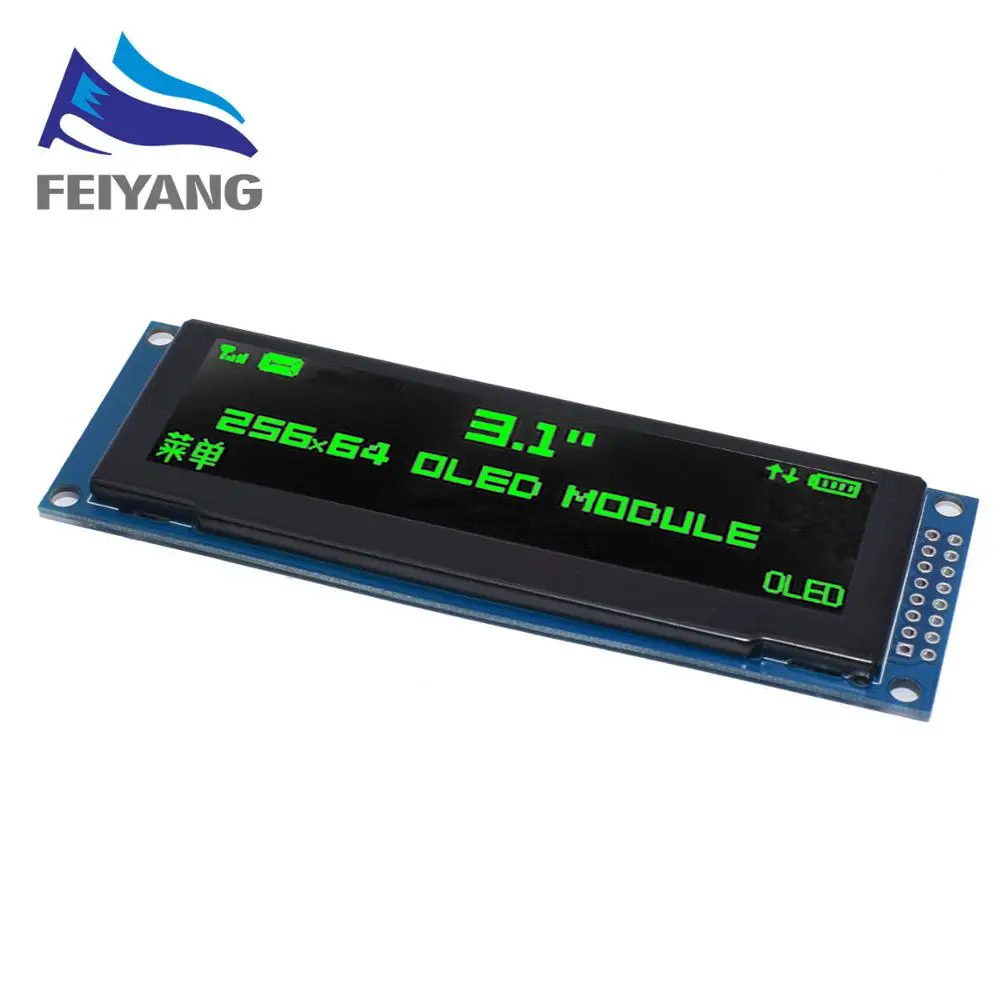 10 шт. настоящий oled-дисплей 3,1" 256*64 25664 точек Графический ЖК-модуль дисплей экран LCM SSD1322 контроллер Поддержка SPI - Цвет: Зеленый